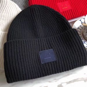 【NEW】Acne Studios Black Face-patch Beanie